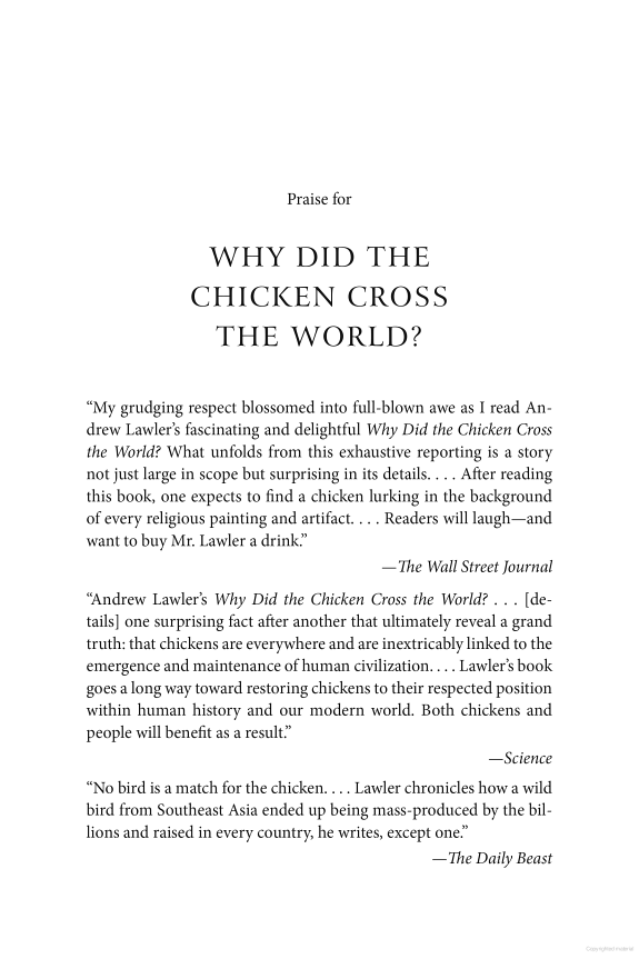 Why Did the Chicken Cross the World?