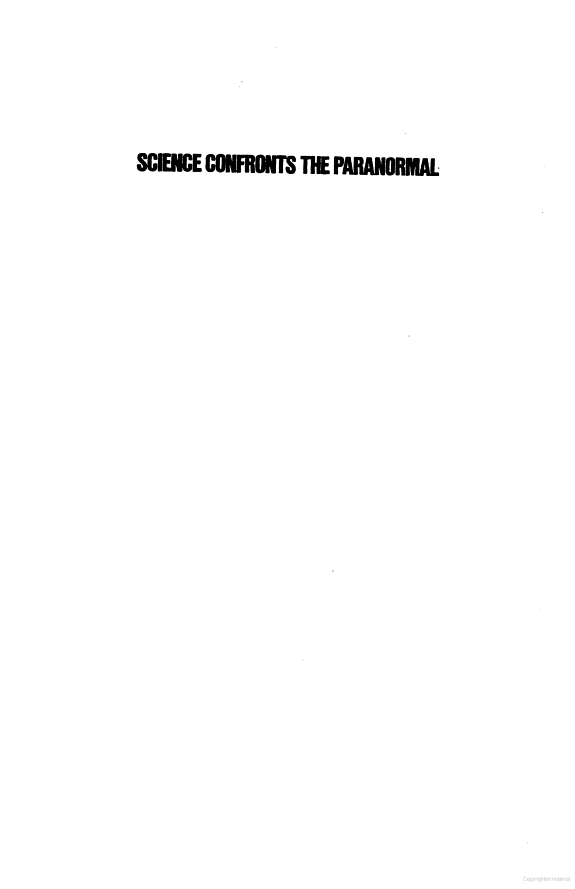 Science Confronts the Paranormal