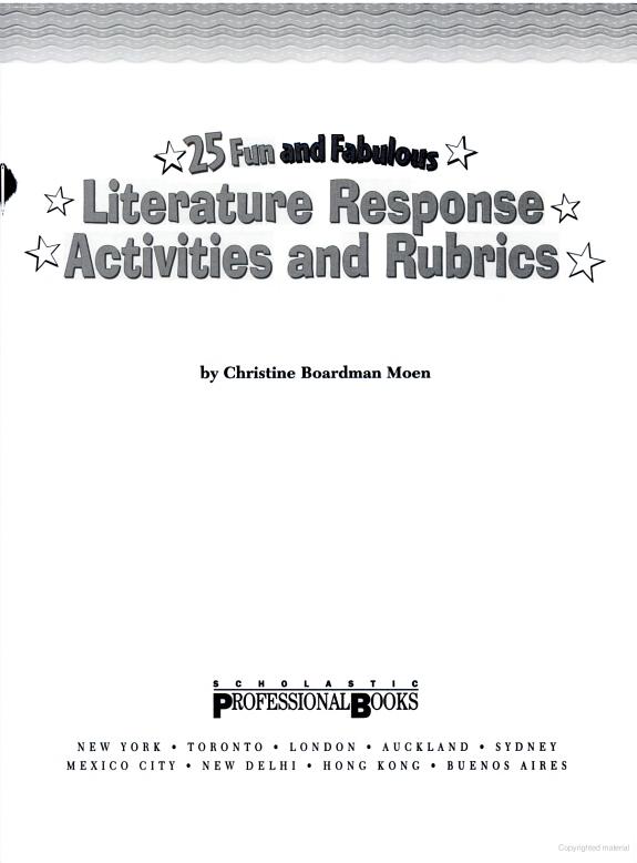 25 Fun & Fabulous Literature Response Activities and Rubrics