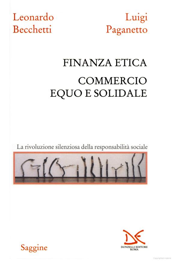 Finanza etica. Commercio equo e solidale