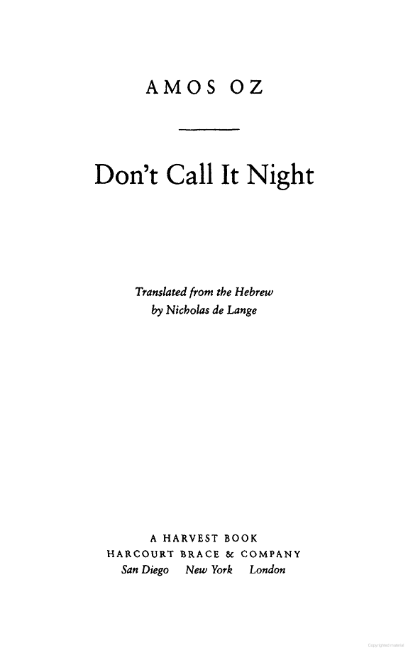 Don't Call It Night