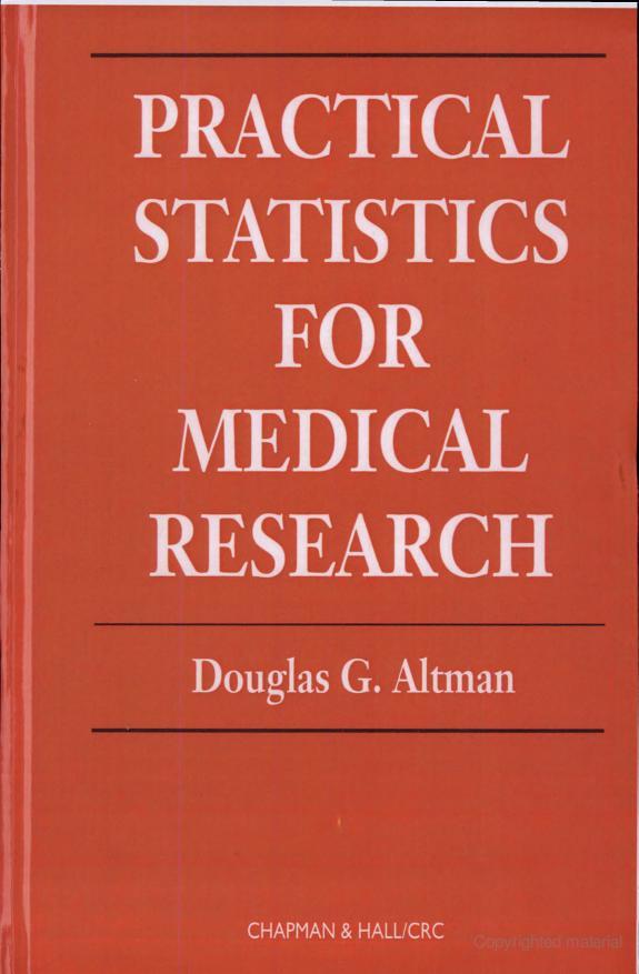 Practical Statistics for Medical Research