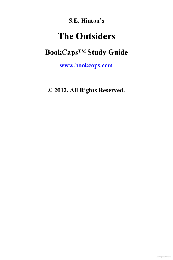 The Outsiders (Study Guide)