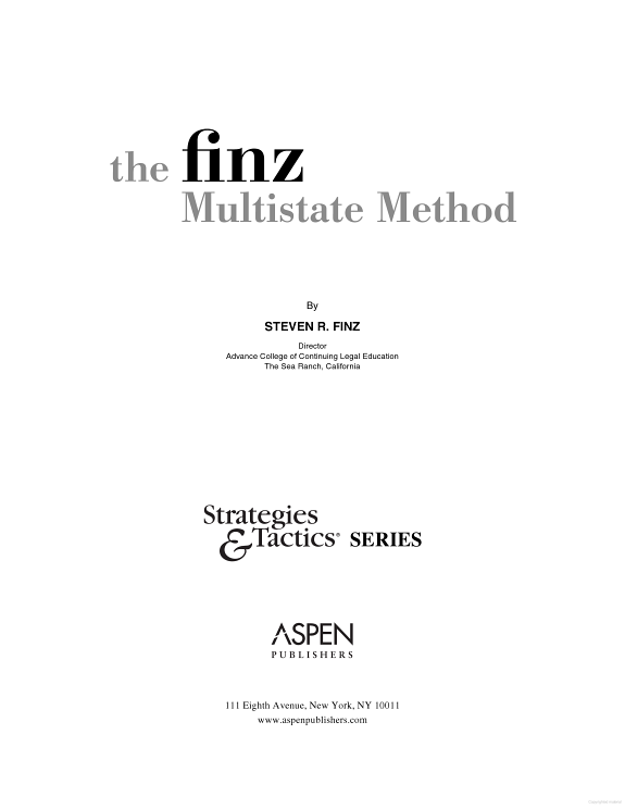 The Finz Multistate Method