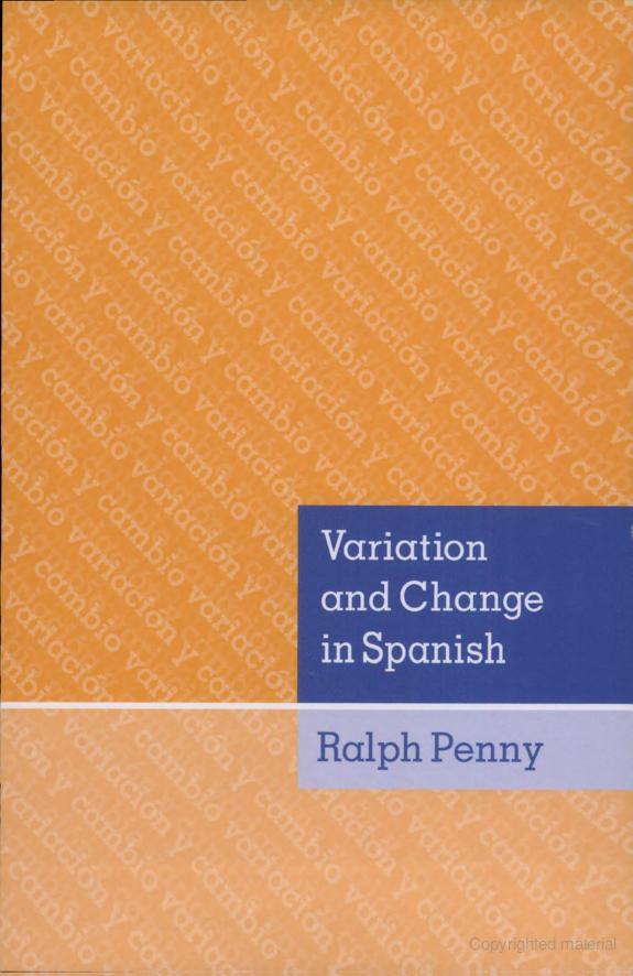 Variation and Change in Spanish