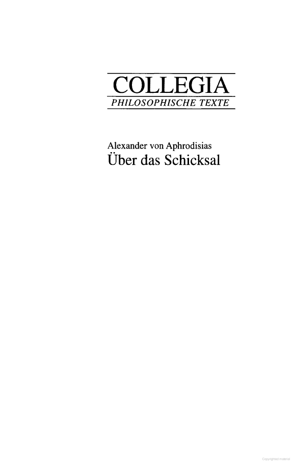 Über das Schicksal