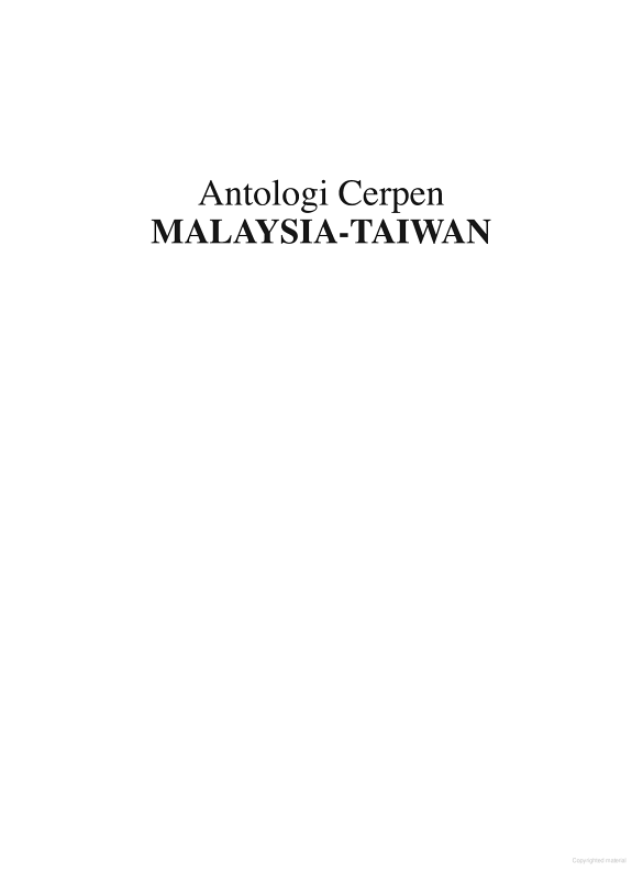 ANTOLOGI CERPEN MALAYSIA–TAIWAN