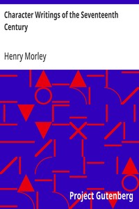 Character Writings of the Seventeenth Century