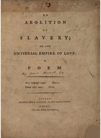 No Abolition of Slavery
Or the Universal Empire of Love, A poem