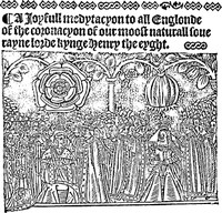 A Ioyfull medytacyon to all Englonde of the coronacyon of our moost naturall souerayne lorde kynge Henry the eyght
(A Joyful Meditation of the Coronation of King Henry the Eighth)