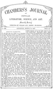 Chambers's Journal of Popular Literature, Science, and Art, No. 689
March 10, 1877