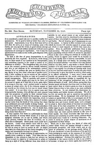Chambers's Edinburgh Journal, No. 306
New Series, Saturday, November 10, 1849