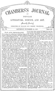 Chambers's Journal of Popular Literature, Science, and Art, No. 726
November 24, 1877