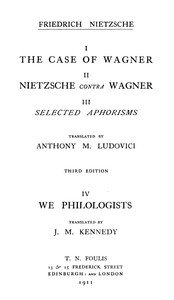 The Case of Wagner
Complete Works, Volume 8