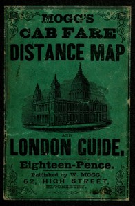 Mogg's Cab Fare Distance Map and London Guide.
Index to the Streets, Squares, and Cab Stands.