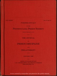 The Journal of Prison Discipline and Philanthropy (New Series, No. 40, January 1901)