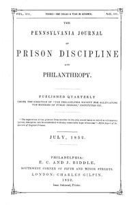 The Pennsylvania Journal of Prison Discipline and Philanthropy (Vol. VIII, No. II, April 1853)