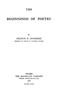 The Beginnings of Poetry