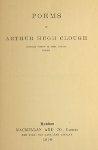 Poems of Arthur Hugh Clough