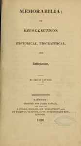 Memorabilia; Or Recollections, Historical, Biographical, and Antiquarian