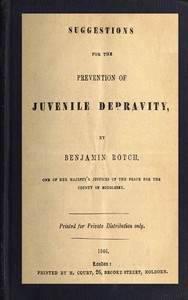 Suggestions for the Prevention of Juvenile Depravity