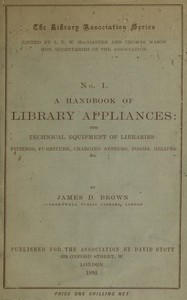 A handbook of library appliances
The technical equipment of libraries: fittings, furniture, charging systems, forms, recipes, etc.