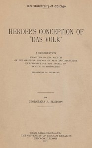 Herder's conception of "das Volk"