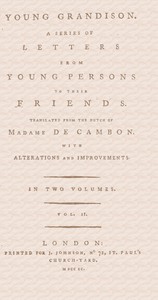 Young Grandison, volume 2 (of 2)
A series of letters from young persons to their friends