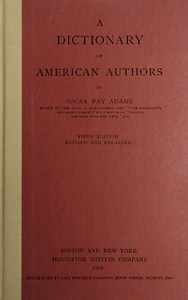 A dictionary of American authors