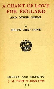 A chant of love for England, and other poems
