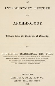 An introductory lecture on archæology