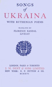 Songs of Ukraina, with Ruthenian poems