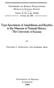 Type specimens of amphibians and reptiles in the Museum of Natural History, the University of Kansas