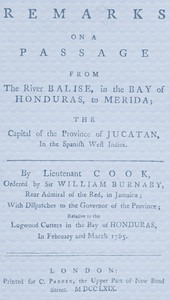 Remarks on a passage from the river Balise in the bay of Honduras, to Merida