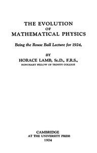 The evolution of mathematical physics