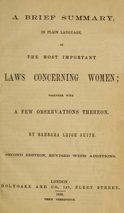 A brief summary in plain language of the most important laws concerning women