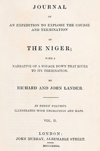 Journal of an expedition to explore the course and termination of the Niger, Vol. 2 (of 3)